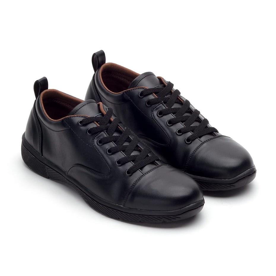 FRATELLO FULL BLACK |MNM x RAN| Sepatu Sneakers Pria Formal Shoes ORIGINAL SOL DIJAHIT