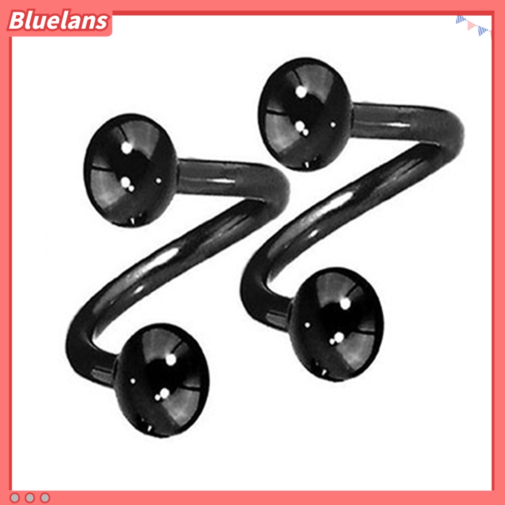 Bluelans 2 Pcs/1 Pair Nose Rings Punk Safe Material Stainless Steel Nose Ring Stud Hoop