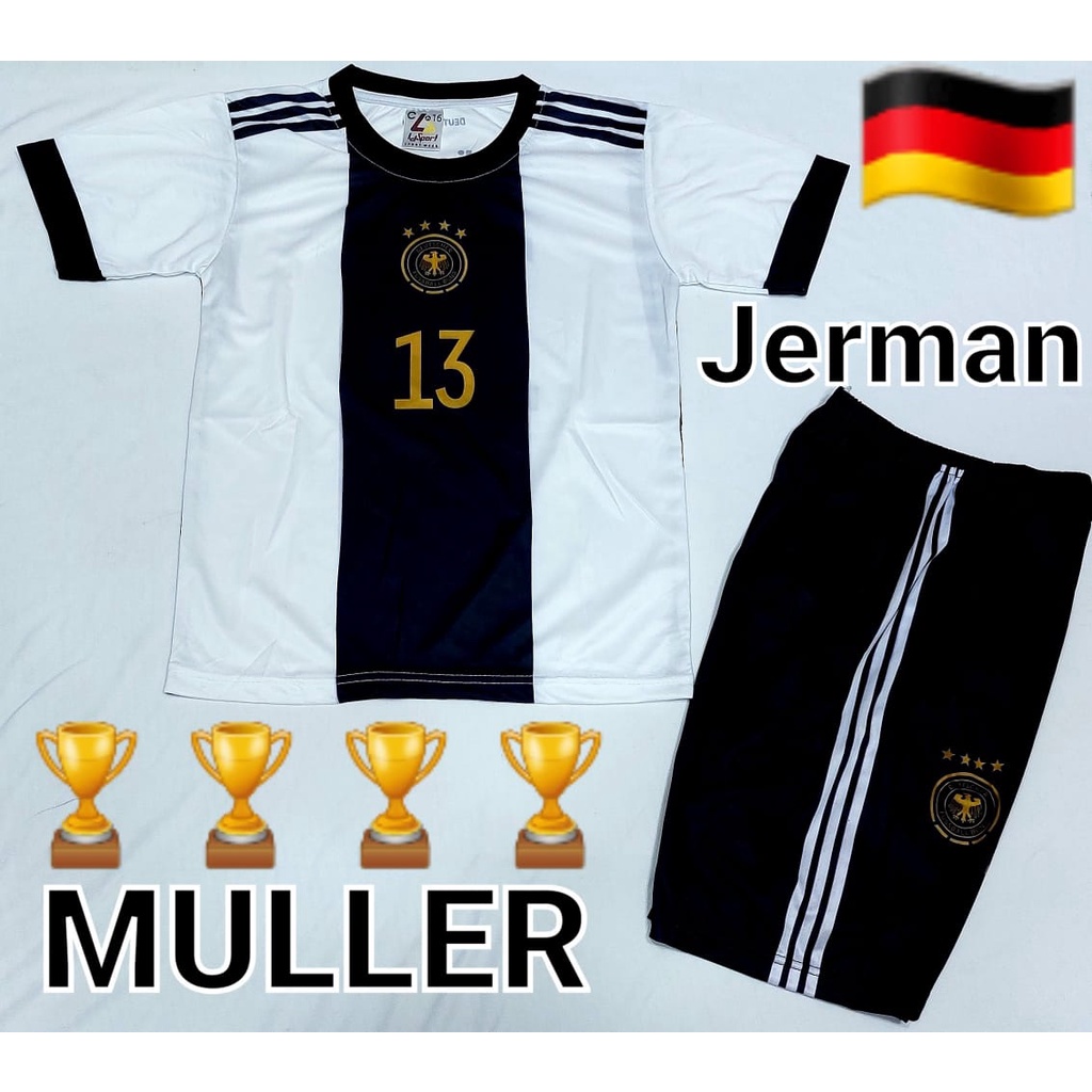 jersey stelan baju bola timnas jerman/setelan baju bola negara jerman usia 5-12thn