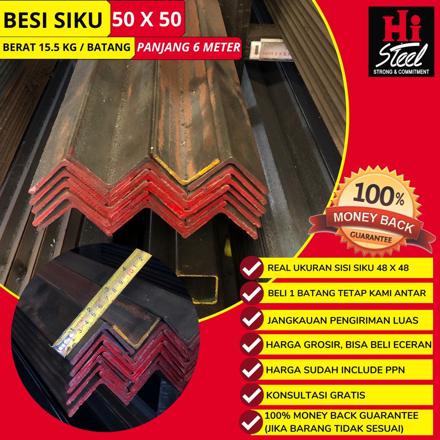 Besi Siku 50 X 50 X 4.2mm x 6m