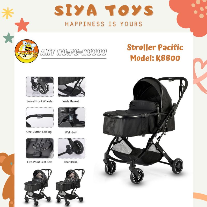 SIYA✨FREE BUBBLEWRAP STROLLER PACIFIC K8800 KERETA DORONG BAYI KERETA DORONG ANAK BABY STROLLER K8800 STROLLER MURAH STROLLER MULITIFUNGSI