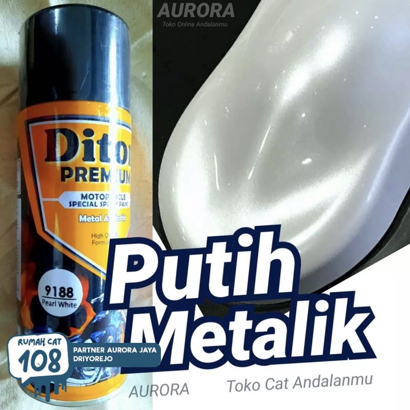 

Rumah Cat - Pilox Diton Premium Pearl White 9188 Putih Mutiara 400ml Cat Pilok Pylox Metallic Metalic Metalik | Rumah Cat Mobil dan Motol