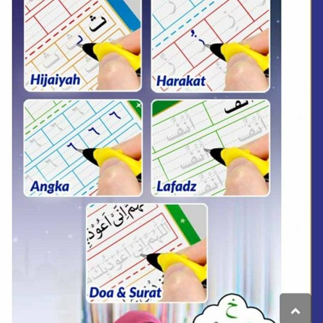 *BigSale* 3pcs Buku Ajaib Belajar Menulis Huruf Angka Hijaiyah/Arabic Magic Book DP 100% Awet ?