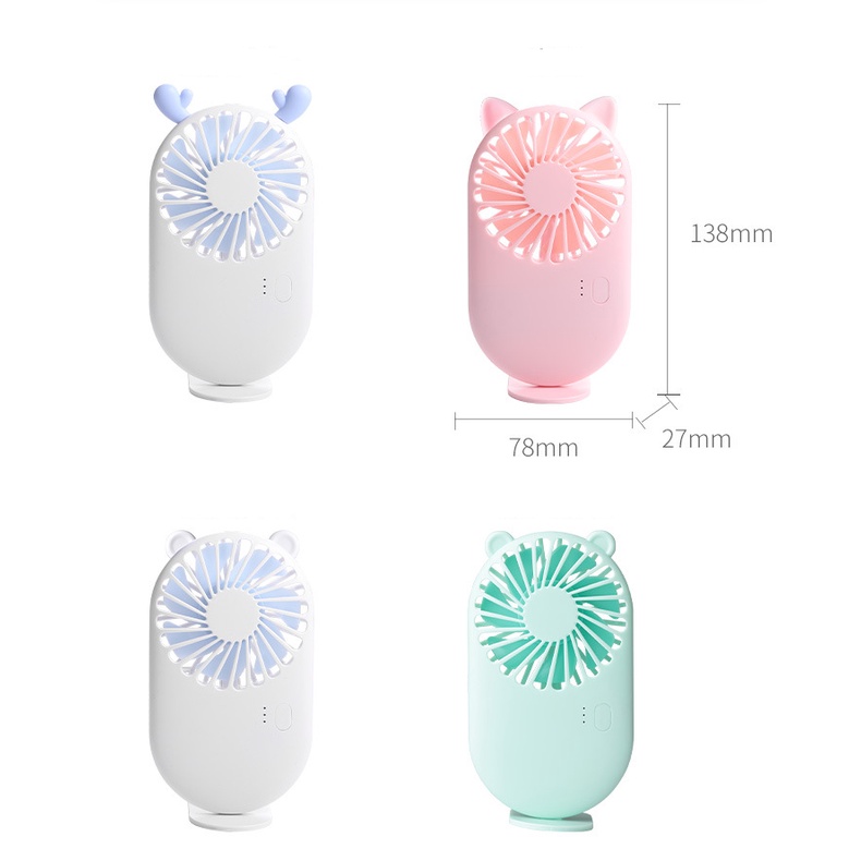 Local Stock Macroon Color USB Charging Mini Kipas Agin 2 in 1 Phone Portable Mini Cute Pocket Fans - Pink, White, Green