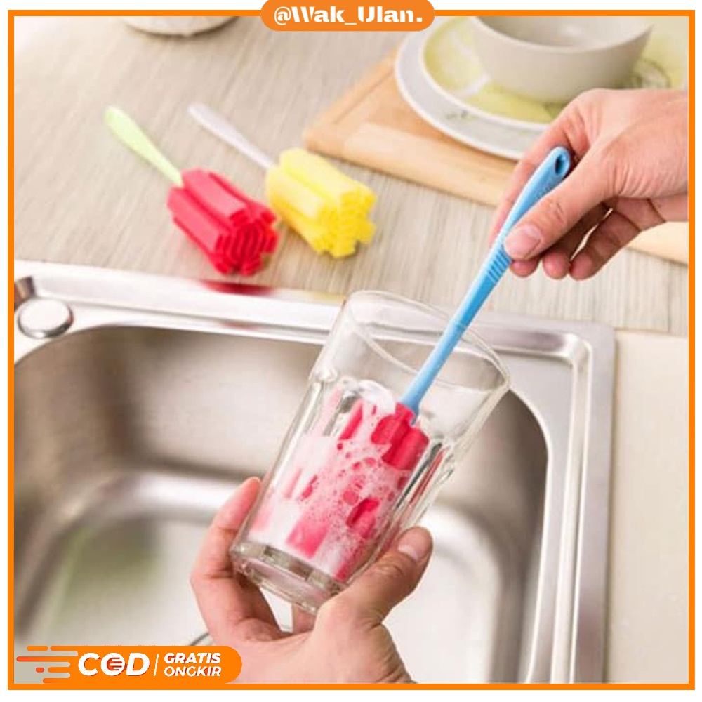 Tongkat Spons Pembersih Botol Minum Sikat Busa Pembersih Dot Susu Bayi thumbler Cleaner Sponge Stick Sikat Spon Pencuci Gelas Serbaguna