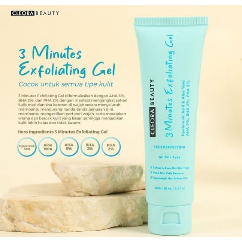 PROMO 3 Minutes exfoliating gel cleora beauty ORI 100%