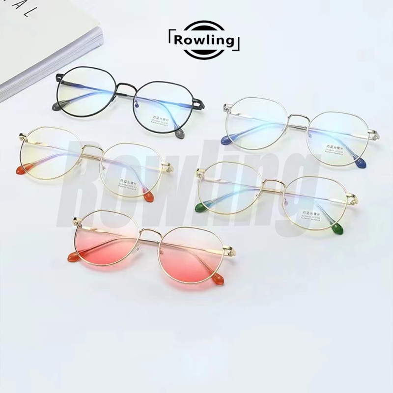 Rowling(ka-290)Frame Kacamata Retro Terbaru Poliatur tidak teratur Wanita Pria Import anti Radiasi Blue Light Kacamata Fashion