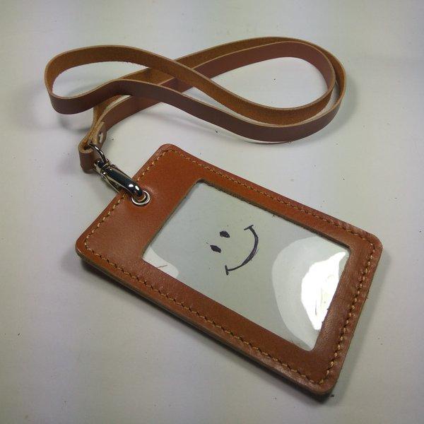 

Id Card Holder Kulit Asli Warna Tan|Gantungan Id Card | Tali Id Card