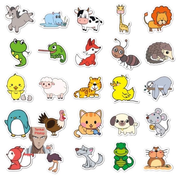 

Stiker Binatang /Hewan Lucu 10 Pcs Random