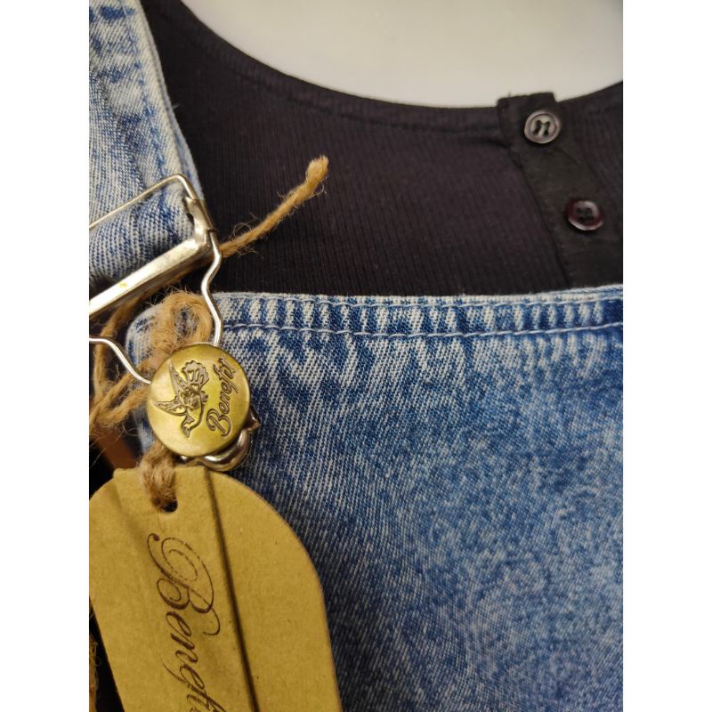 Overall Wanita Jeans Sobek Rawis Korean