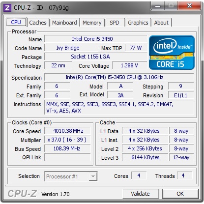 Processor Intel Core i5 3450 3.50GHz Soket 1155 + FAN INTEL