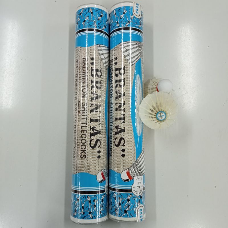 Cock kok suttlecock badminton bulutangkis bulu tangkis brantas biru isi 12 lancip spin original