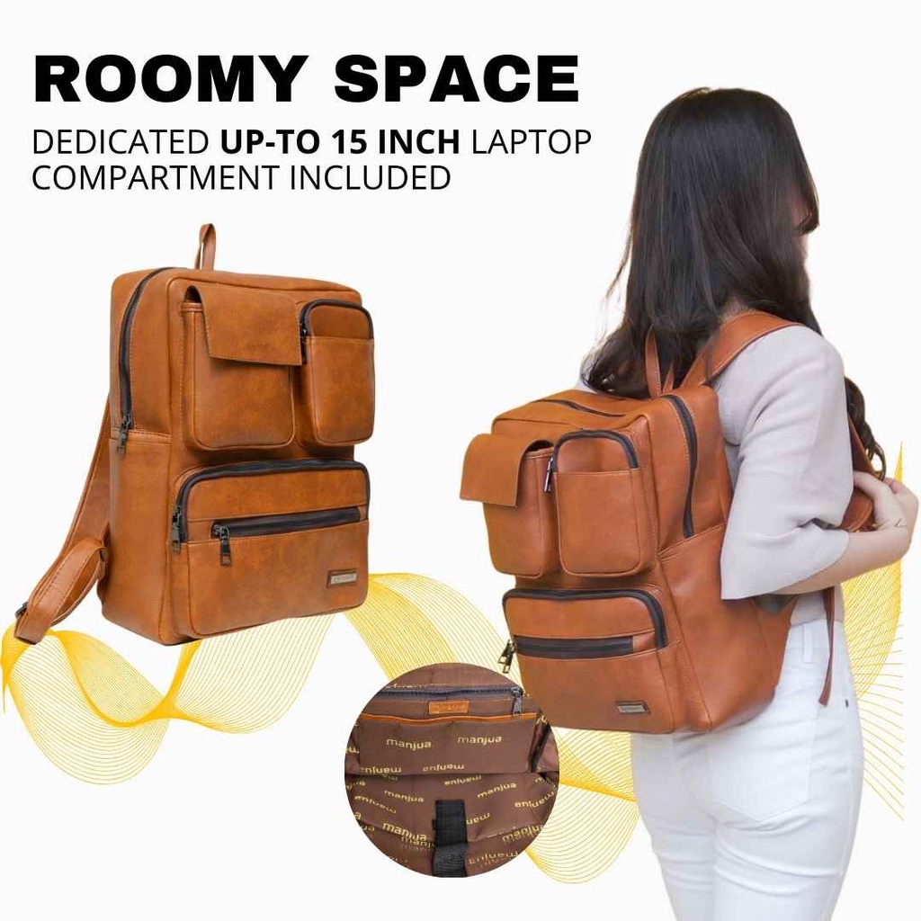 ROCCO Bag by Manjua. Tas Ransel, Tas Kerja Wanita, Muat LAPTOP 15 inch. Muat Banyak Barang. Tas Ukuran Besar. Melindungi Laptop Dari Benturan dan Gesekan