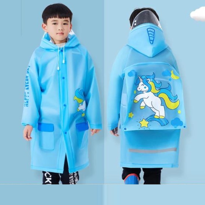 JAS HUJAN ANAK SEKOLAH CEWEK KOREA MANTEL PEREMPUAN RAINCOAT KIDS MOTIF PINK UNICORN USIA 3-12 TAHUN WD4