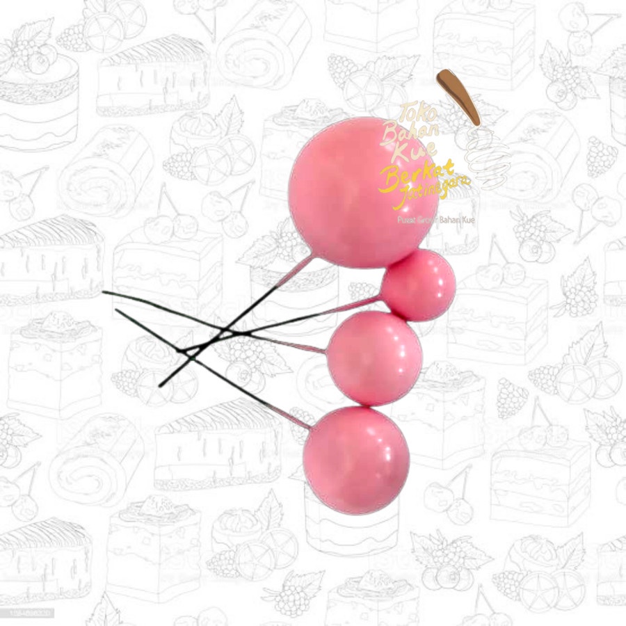 TOPPER BALLON TUSUK SET 4 / HIASAN CAKE TART