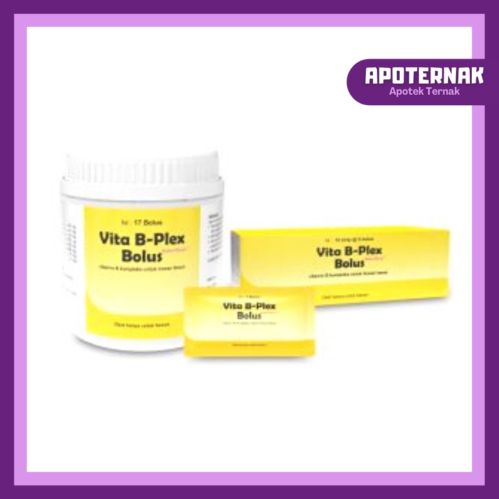 VITA B PLEX @17 Bolus (1 Pot) | Vitamin B1 B2 B6 B12 (B Komplek) Untuk Sapi Kambing Domba Kuda Babi | MEDION | Apoternak