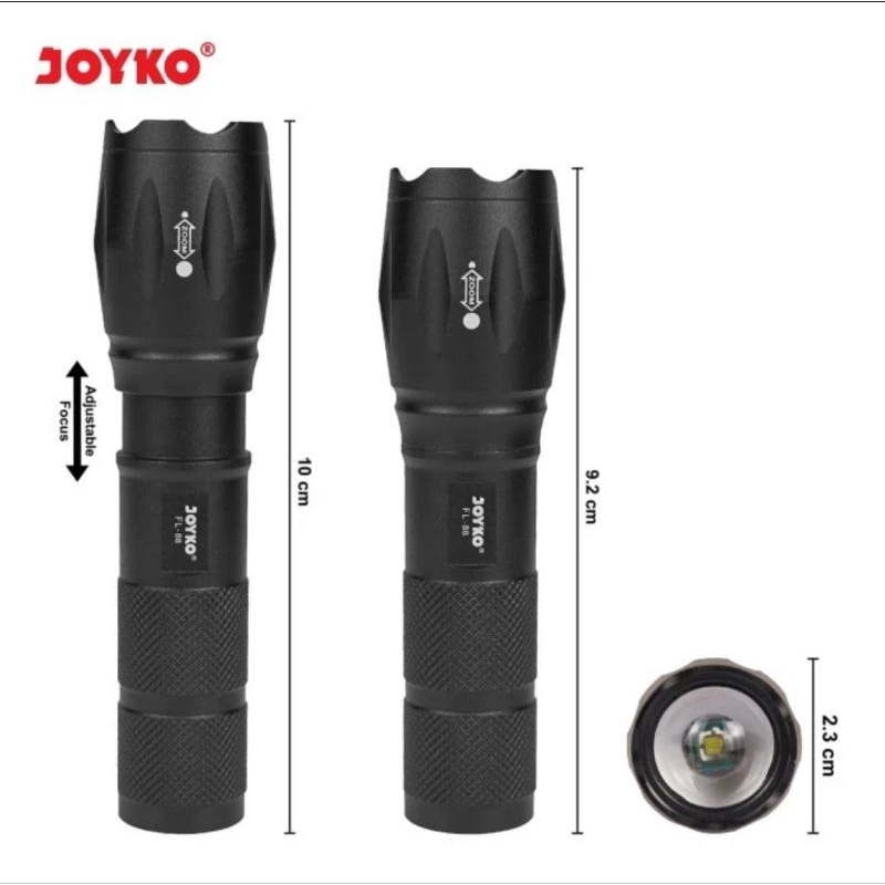 Senter LED Recharge Joyko FL-88 / Flashlight Senter Model Swat FL88 Lampu Terang
