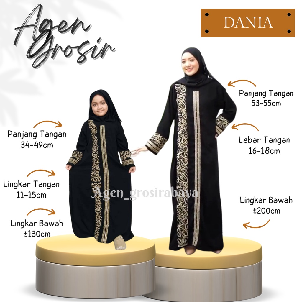 ABAYA GAMIS BORDIR COUPLE IBU DAN ANAK ABAYA TURKEY HITAM ARAB GAMIS HITAM BAJU WANITA MUSLIMAH TERM