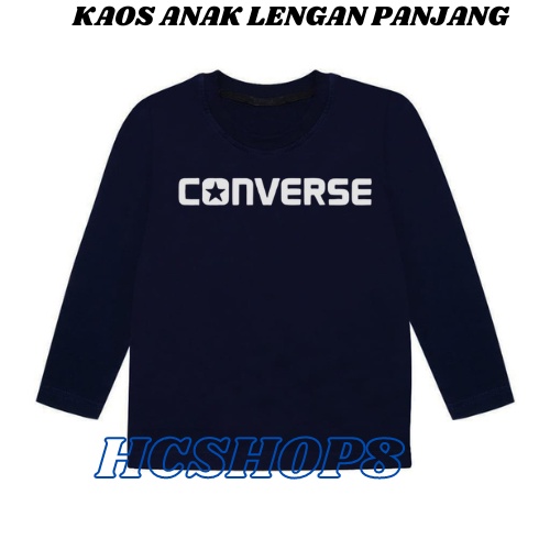 Kaos Anak Lengan Panjang Logo Conv3 Cowok Cewek Usia 2-16th