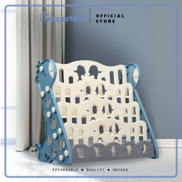 Rak Buku Anak 4 Tingkat Kid Bookshelf Rak Dekoratif Jerapah Boy Girl