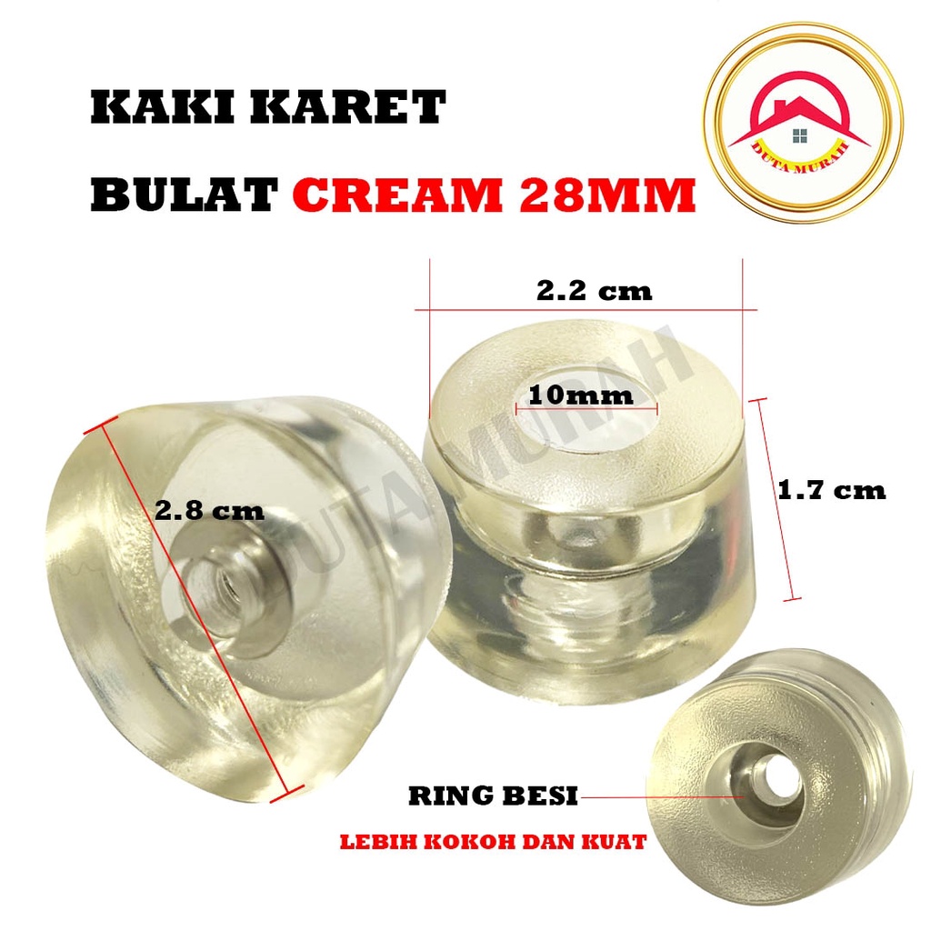 Karet Kaki untuk Kursi Meja Bulat / Karet Bulat Anti Slip Hitam Clear + Ring