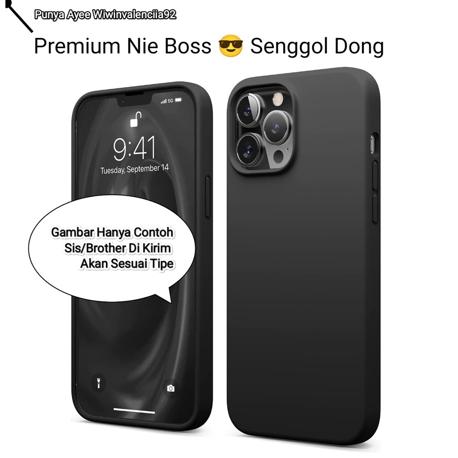 Liquid Silicone Case iPhone 14 14+ 14Pro 14Promax 13 13Pro 13Promax 12 12Pro 12Promax Silikon Casing Full Cover Body Screen Camera Protective, Shockproof, Slim Phone TPU Anti Scratch Soft Microfiber Lining Black Hitam Gelap Tipis Pro Max Promax Plus Mini