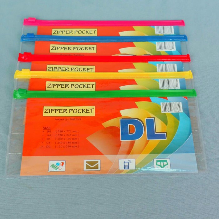 

murah Plastik Zipper Pocket DL - 13 x 25 cm