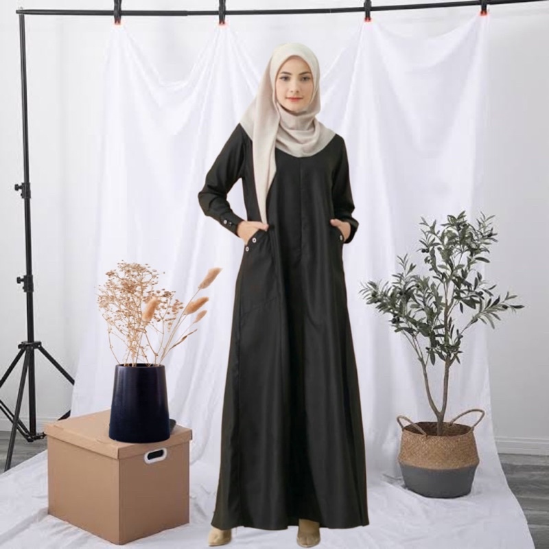 Gamis syar'i terbaru gamis polos bahan katun toyobo fodu