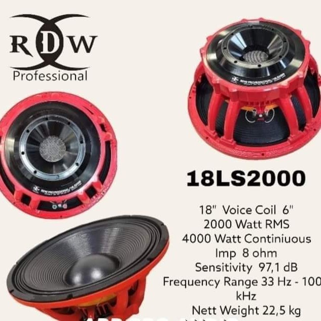 Speaker komponen rdw 18ls2000 ls 2000 18 inch ls2000 original