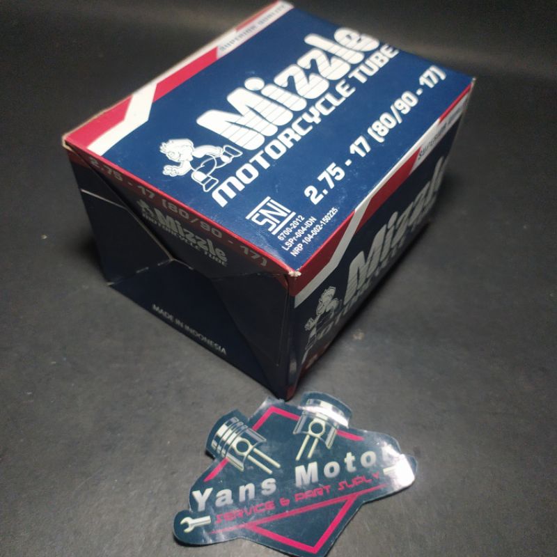 BAN DALAM MIZZLE RING 17 DEPAN/BELAKANG UKURAN 275-17(80/90-17) MERK MIZZLE