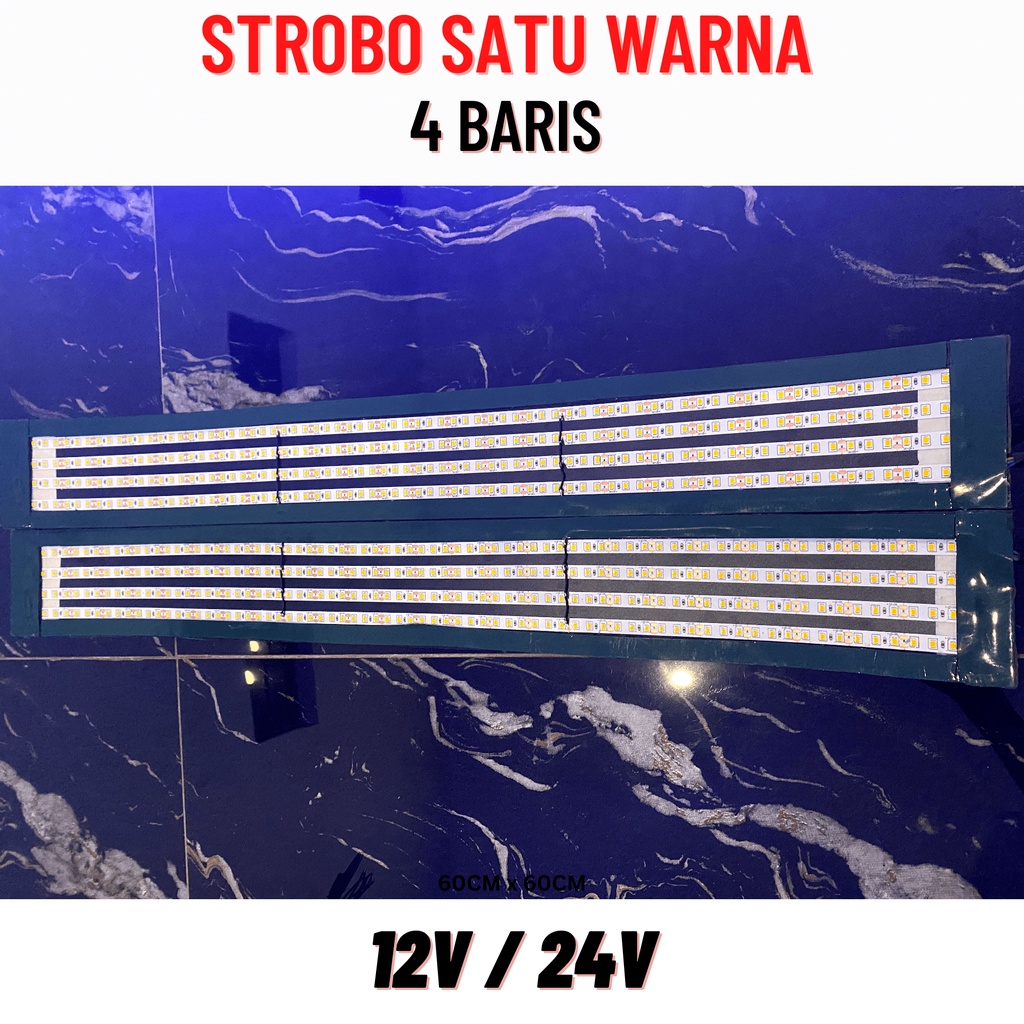 STROBO SATU WARNA 4 BARIS MODE TERBAIK BISA GANTI MODE SUKA SUKA 12V 24V MOBIL BUS TRUK