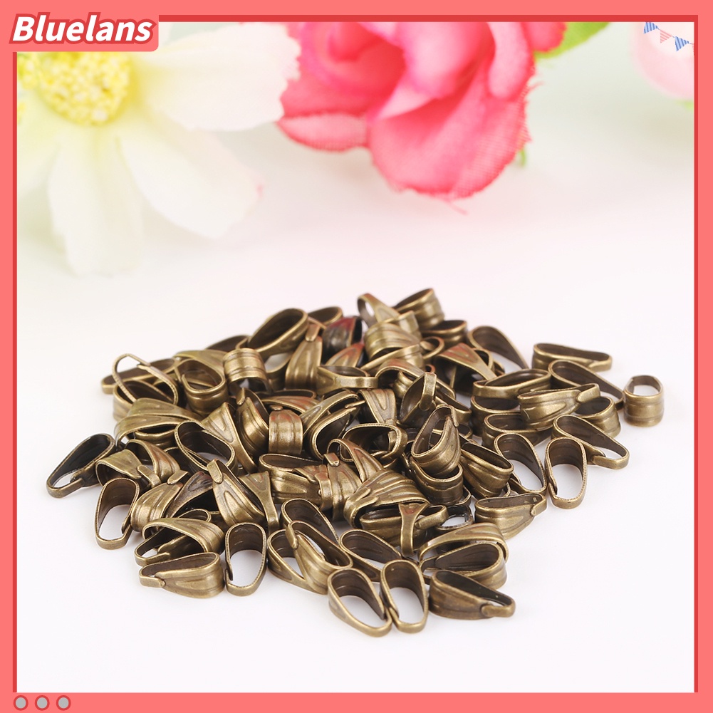 Bluelans 100pcs Bail Connectors Jewelry Findings DIY Necklace Pendant Buckle Clip Clasps