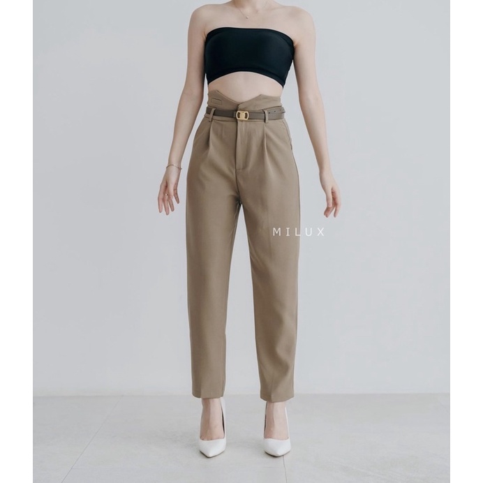 CELANA BOYFRIEND  FREE BELT TALI PINGGANG WANITA PANTS HIGHWAIST MX612