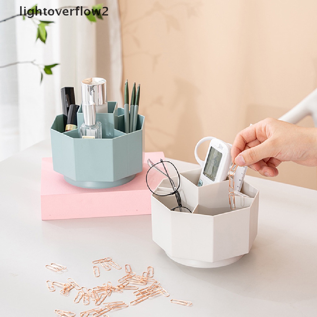 (lightoverflow2) Holder / Organizer Pensil / Pulpen / Penggaris / Tape Marker Rotasi 360 Derajat (ID)