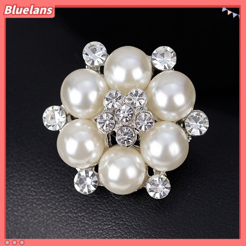 Bluelans Elegant Scarf Bride Wedding Rhinestone Imitation Pearl Brooch Pin Jewelry Decor