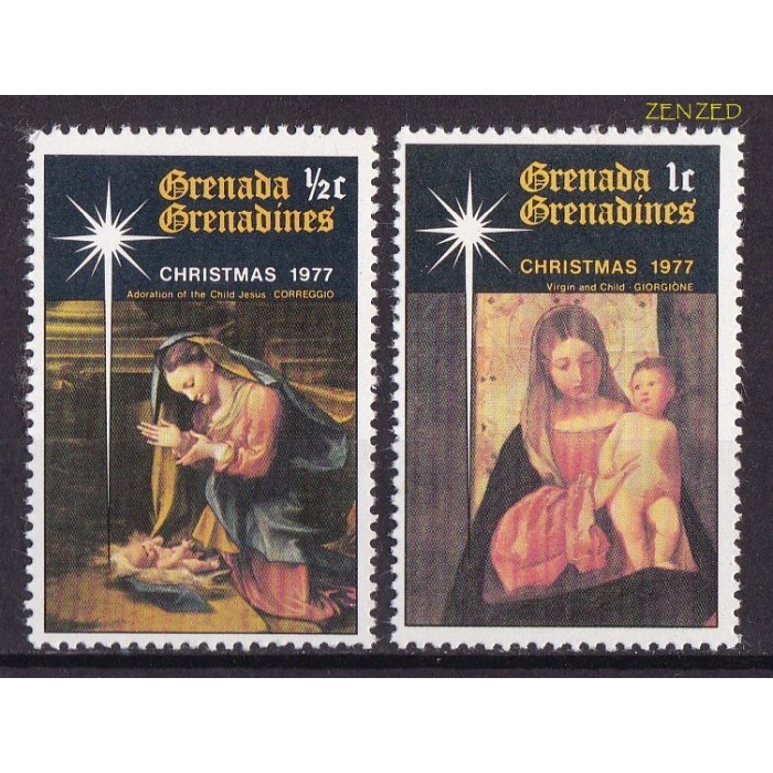 

0588 Perangko Grenada Grenadines 1977 Christmas 2v Mnh