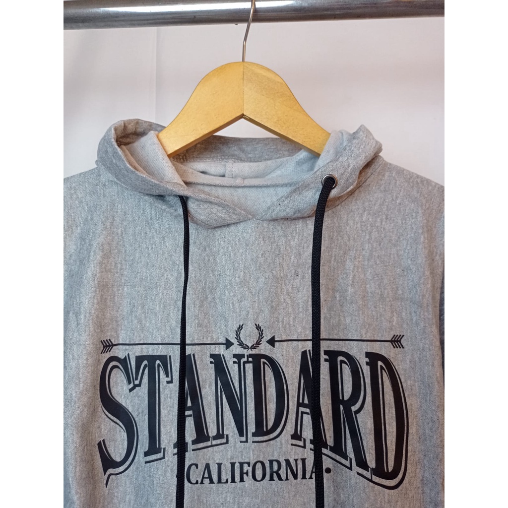 Hoodie Oversize Crop Wanita Bahan Fleece