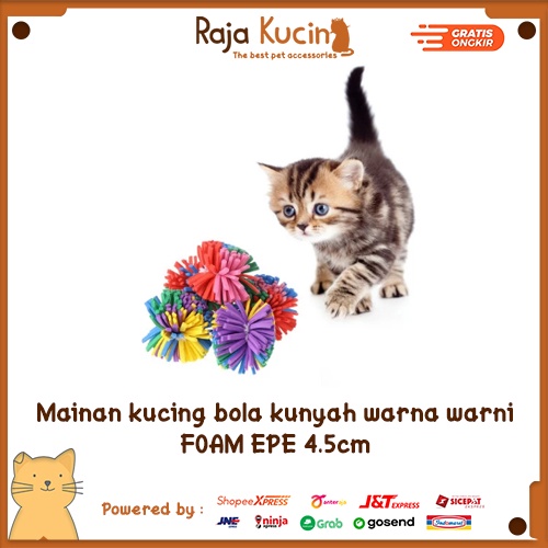 Mainan kucing bola kunyah warna warni