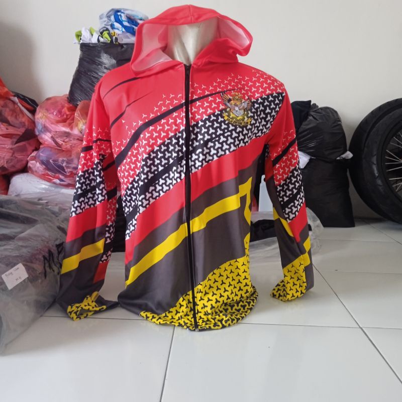 jersey merpati balap desain suka2, topi+sleting full, BUKAN JAKET dryfit premium tebal