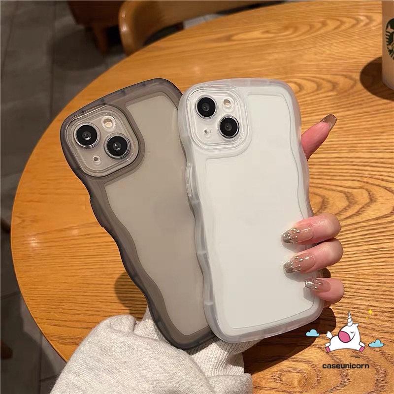 Casing Soft Case Realme C53 C55 10 C33 C12 C21Y C15 C25 C35 C30 C25Y C20 C3 C25s C11 9i 6i 8i 8 7i 7 8pro 9 5i 5mewah Simple Bingkai Bergelombang Militer-Grade Shockproof Wave Edge Cover