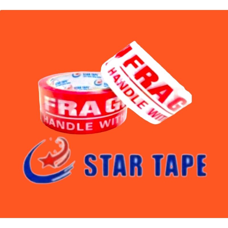 

lakban fragile merah dan putih perekat sangat kuat 2inch 45x72 yard