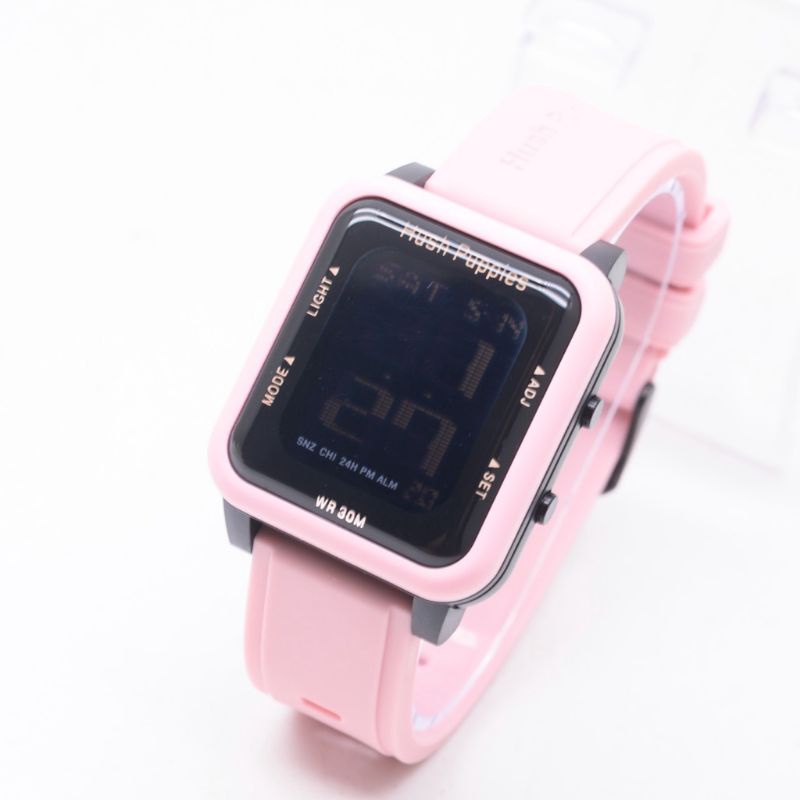 (Cod)Jam Tangan Wanita New Hushpuppies Led  Sergi Strap Rubber/Karet(Dikirim Jakarta)