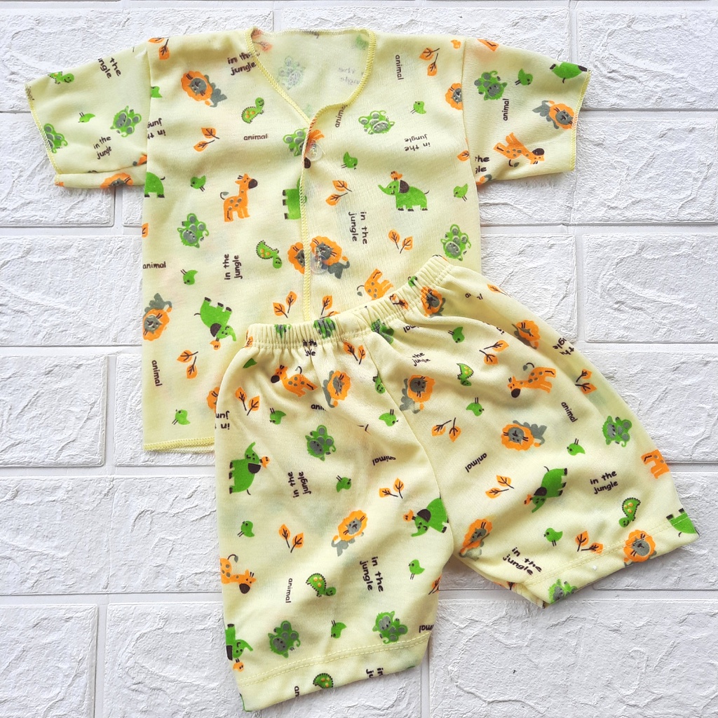 Setelan Baju Bayi Baru Lahir Pendek 1 Stel Motif Warna Murah