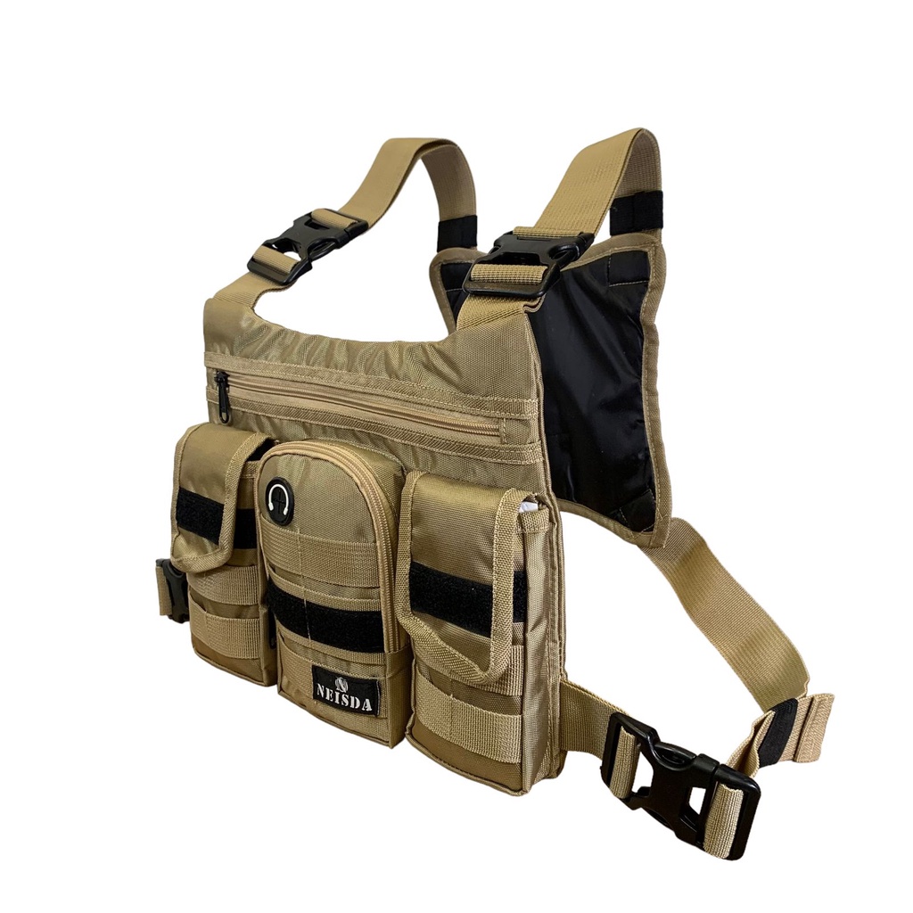 TAS DADA PRIA TACTICAL ORIGINAL NEISDA CREAM SAKU TIGA / CHEST RIG BAG NEISDA ORIGINAL / CHEST BAG PREMIUM ORIGINAL NEISDA