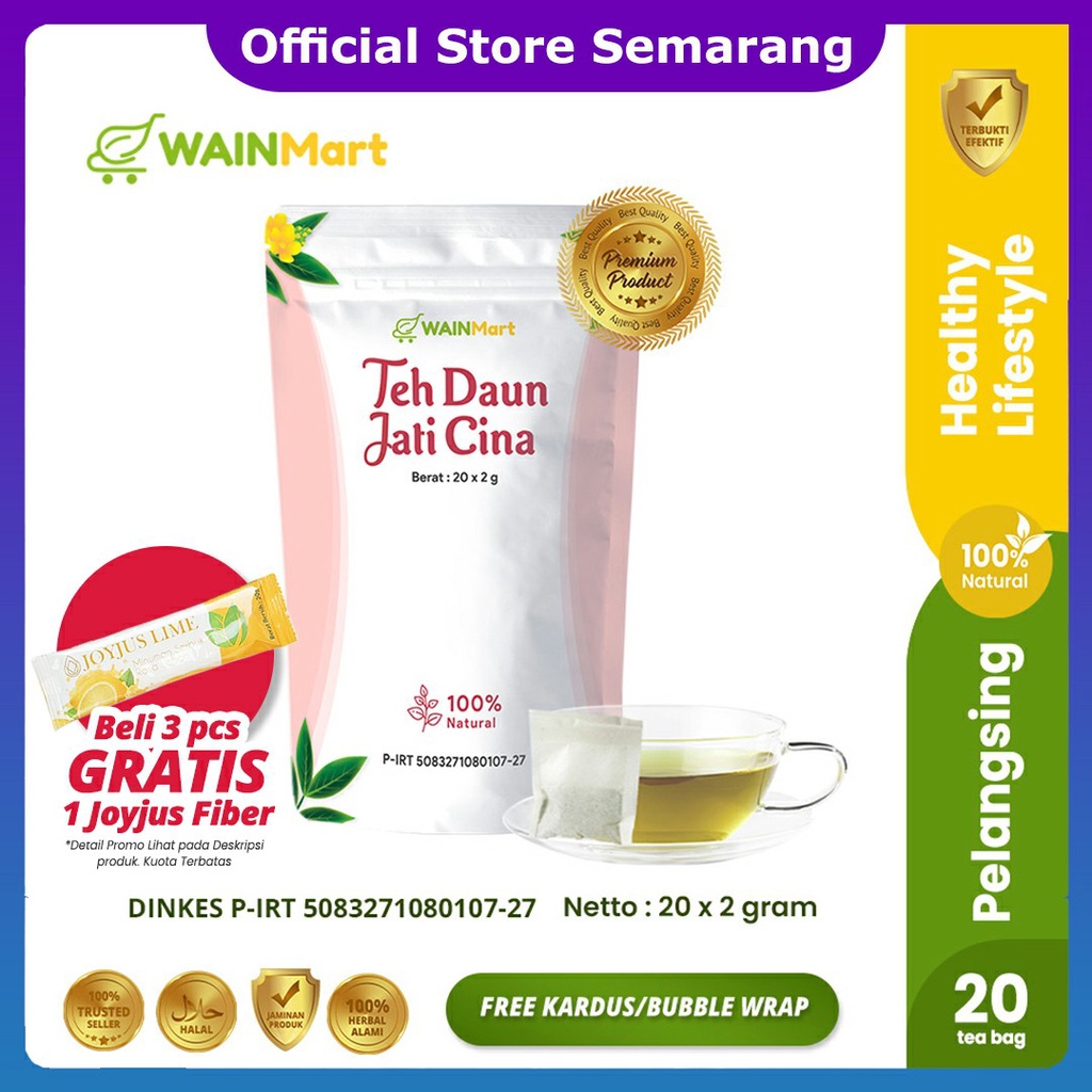 Slimming Tea Teh Pelangsing Perut Buncit Wanita BPOM dan Pria Detox Tea Teh Jati Cina Original 100% Herbal Pelangsing Alami dan Teh Peluntur Lemak Teh Celup Daun Jati Cina Herbal Terampuh Asam Gelugur Kering