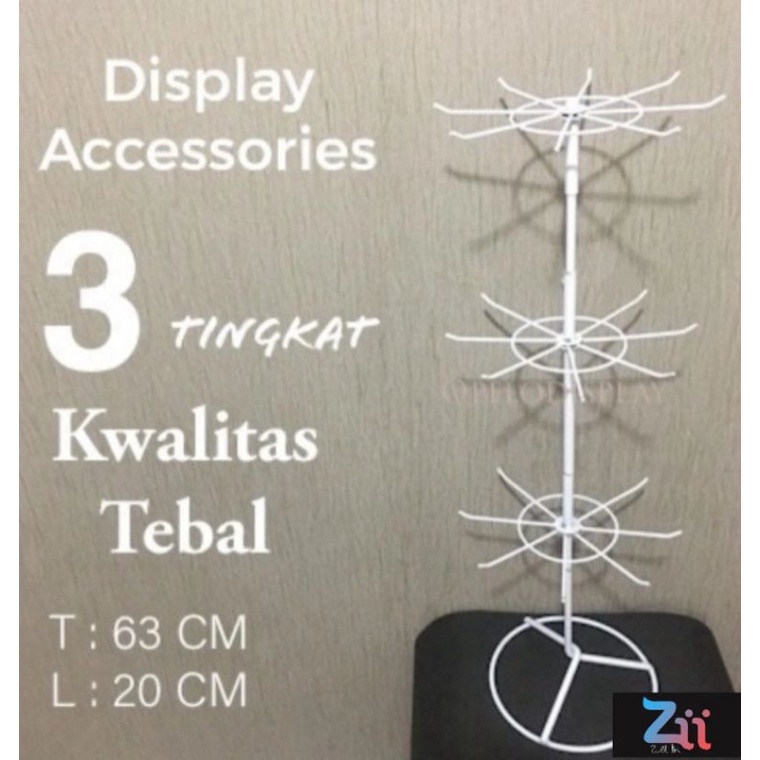 DISPLAY RAK MATAHARI PUTAR KAWAT 3 SUSUN