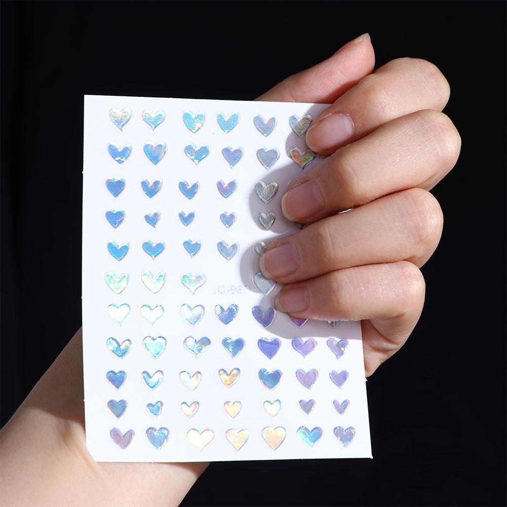 AUGUSTINA Agustina Kuku Decals Heart Rose Smiley Manicure Aksesoris Self Adhesive Stiker Nail Art Stiker