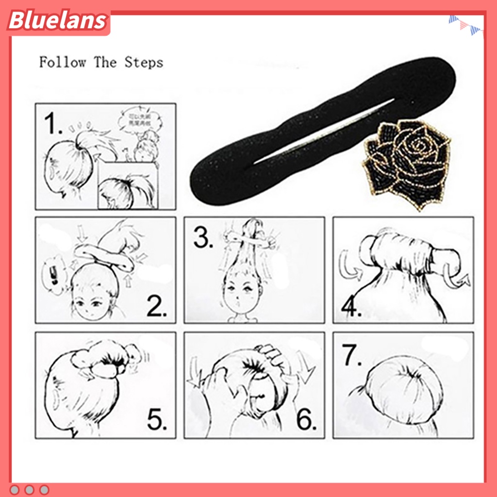 [Bayar Di Tempat]2Pcs Klip Spons Ajaib untuk Membuat Donat Hair Bun