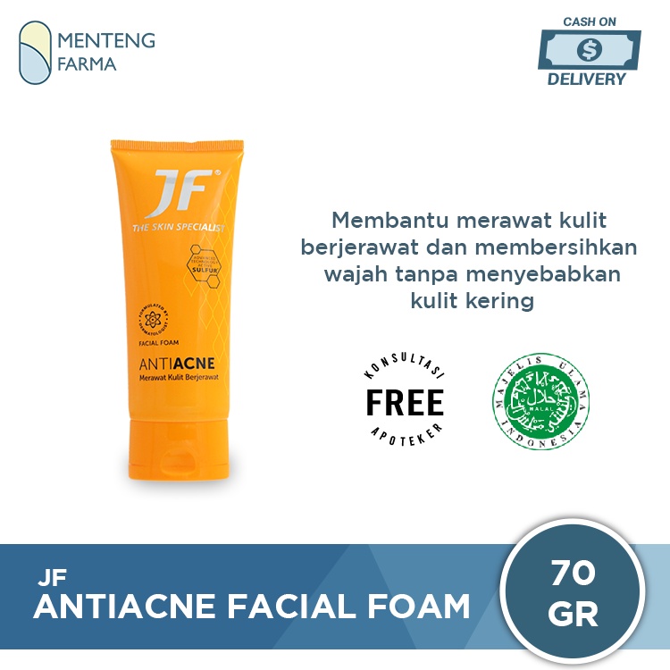 JF Anti Acne Facial Foam 70 Gram - Sabun Pembersih Muka Berjerawat