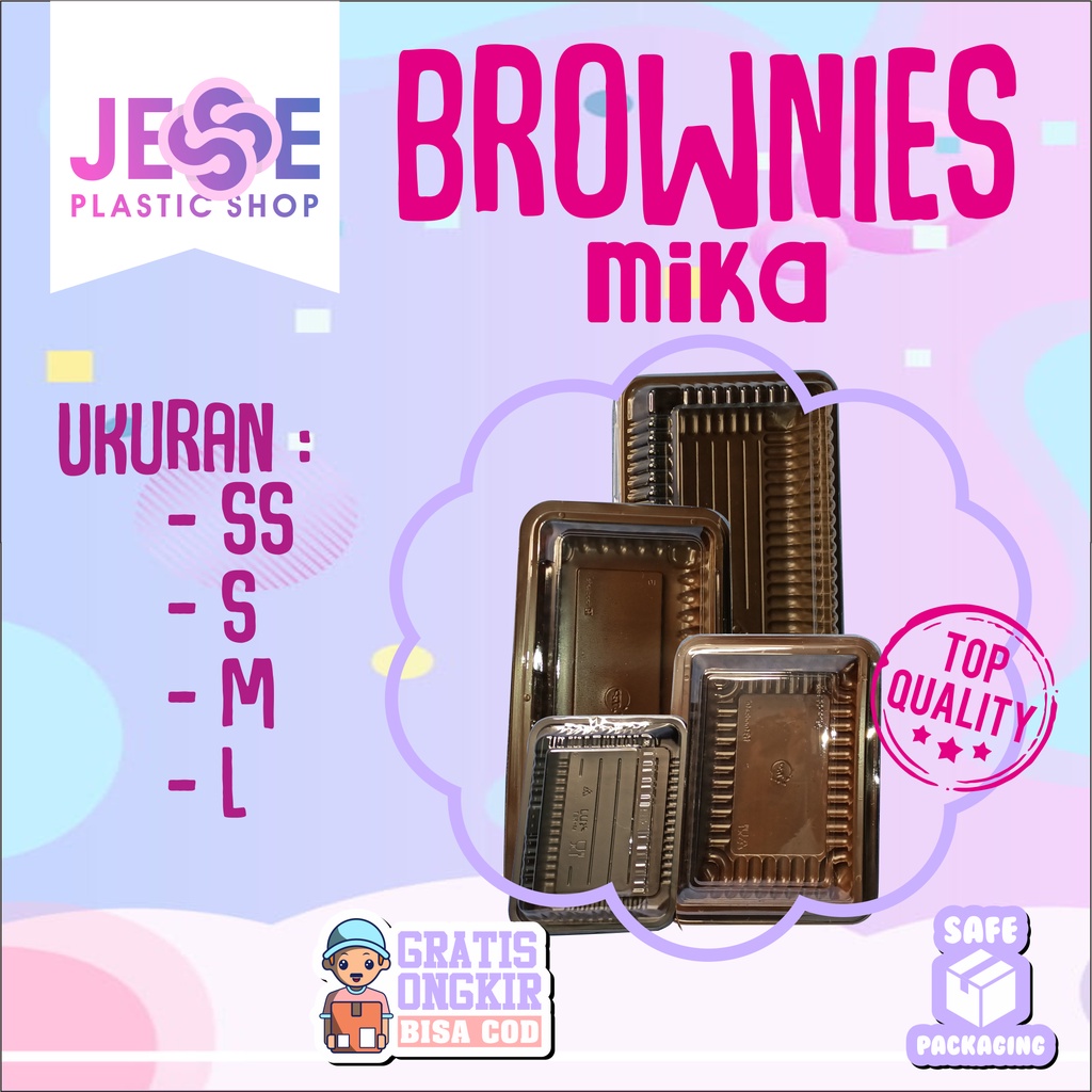 Mika Brownies Size S | Mika Plastik Tempat Kue Brownies Ukuran S | Tempat Bento Size Small